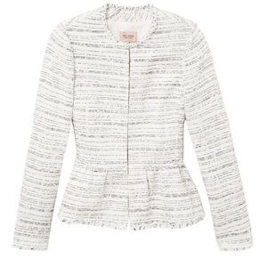 Rebecca Taylor Tailored Textured Tweed Peplum Jacket Size 00